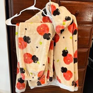 Floral Fleece Hoodie and Pants Set